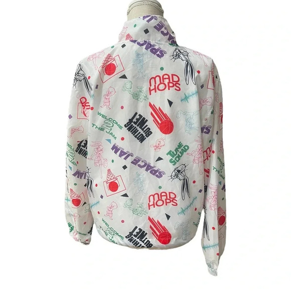 Space Jam: A New Legacy Looney Tunes White 1/4 Zip Collar Windbreaker Size Large - Picture 2 of 11